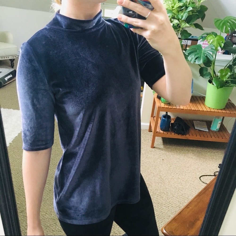 [loft] velvet mock neck